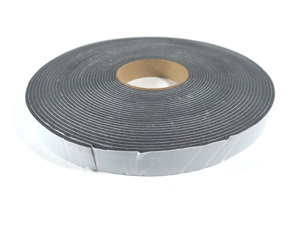 Fita de Vedação em PVC Preto Adesivado 1 Lado 02mm x 10mm x 10m