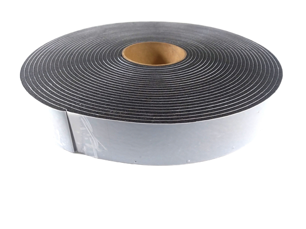 Fita de Vedação em PVC Preto Adesivado 1 Lado 03mm x 30mm x 10m