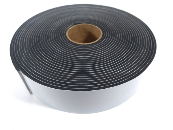 Fita de Vedação em Espuma de EPDM Preto Adesivado 1 Lado 3mm x 50mm x 10m