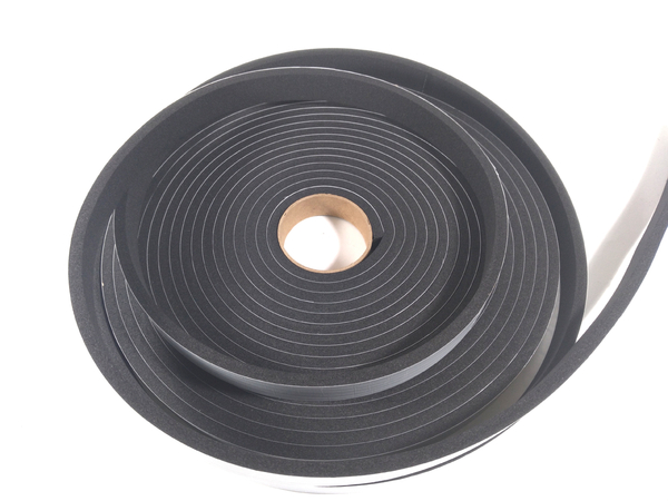 Fita de Vedação em Espuma de EPDM Preto Adesivado 1 Lado 6mm x 20mm x 10m